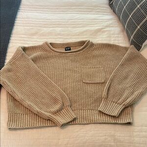 GAP Tan Crewneck Sweater Classic Knit